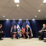 US President Donald Trump meeting with Israeli Prime Minister at the United Nations